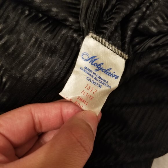 Vintage Molyclaire Lingerie Skirt Slip Slit Striped Lace Midi Length - Picture 10 of 11